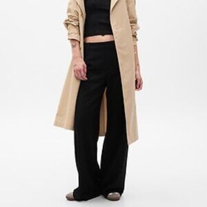 NWT GAP Women's High Rise Wide-Leg Trousers- BLACK size 6 TALL